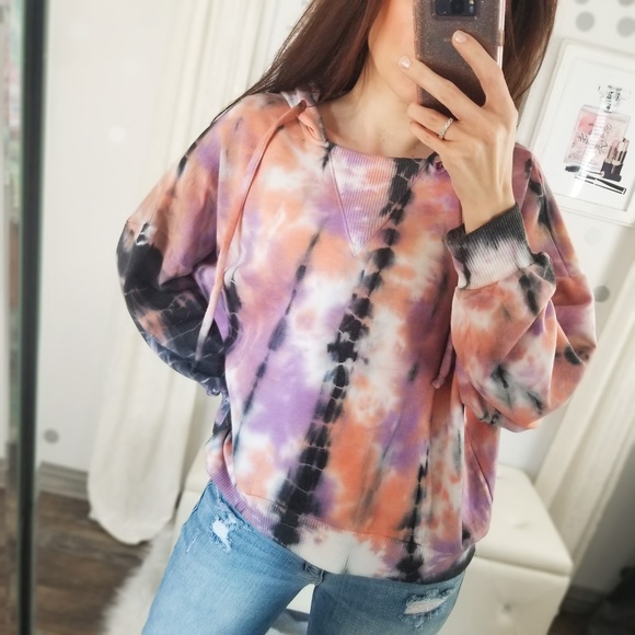 Last1️⃣🆕Blossom Ultra Soft Tie Dye Hoodie Top - Picture 3 of 11